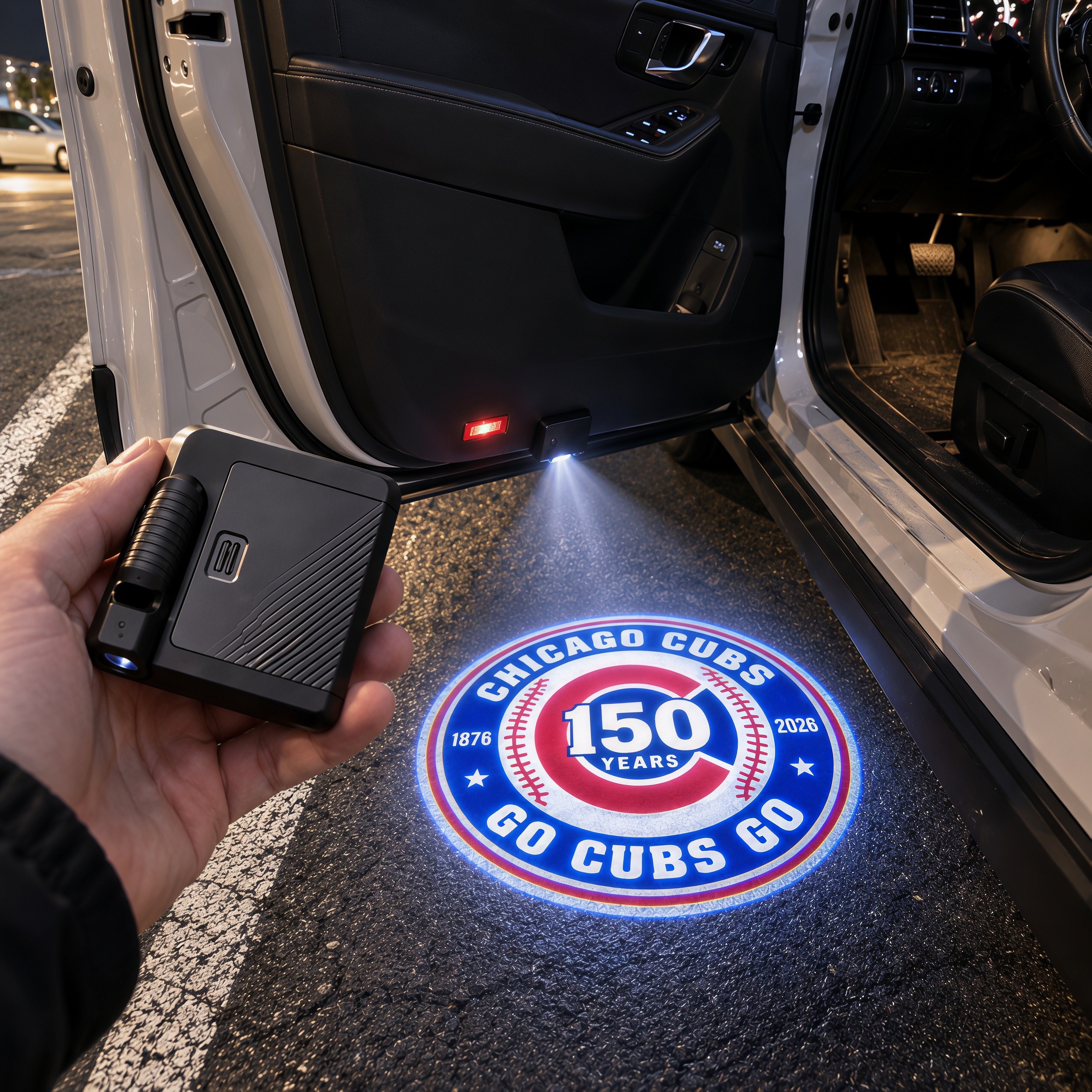 Go Cubs Go! Chicago Baseball 150th Anniversary Car Door Projector Lights