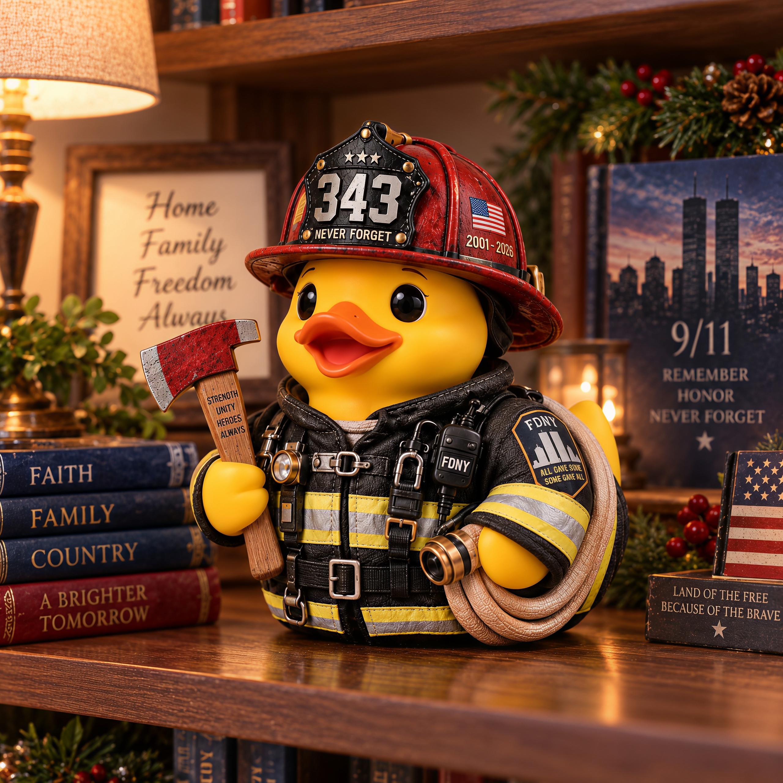 Never Forget 343 Heroes 25th Anniversary Duck
