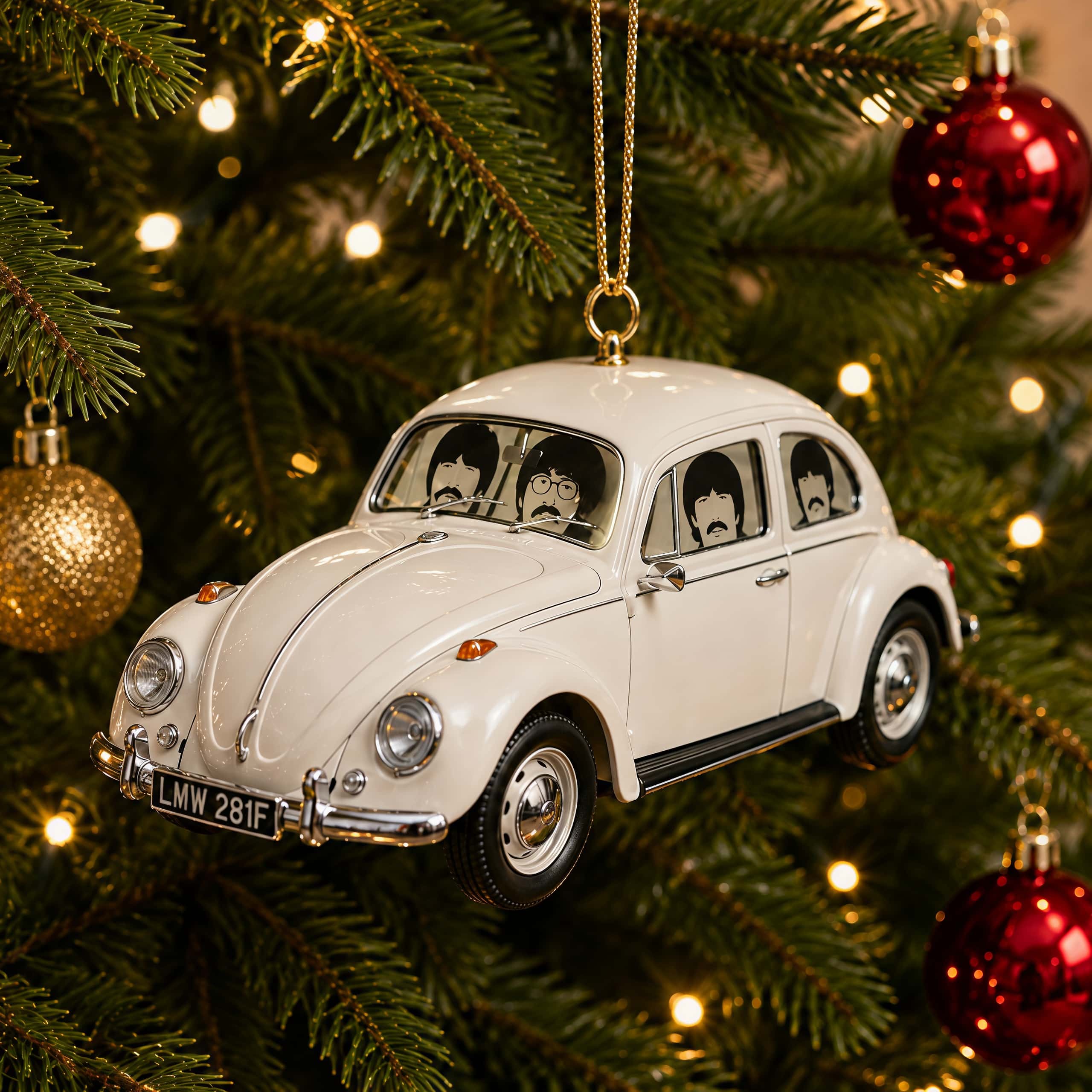 Four Fab World-Famous Beetle Christmas Ornaments