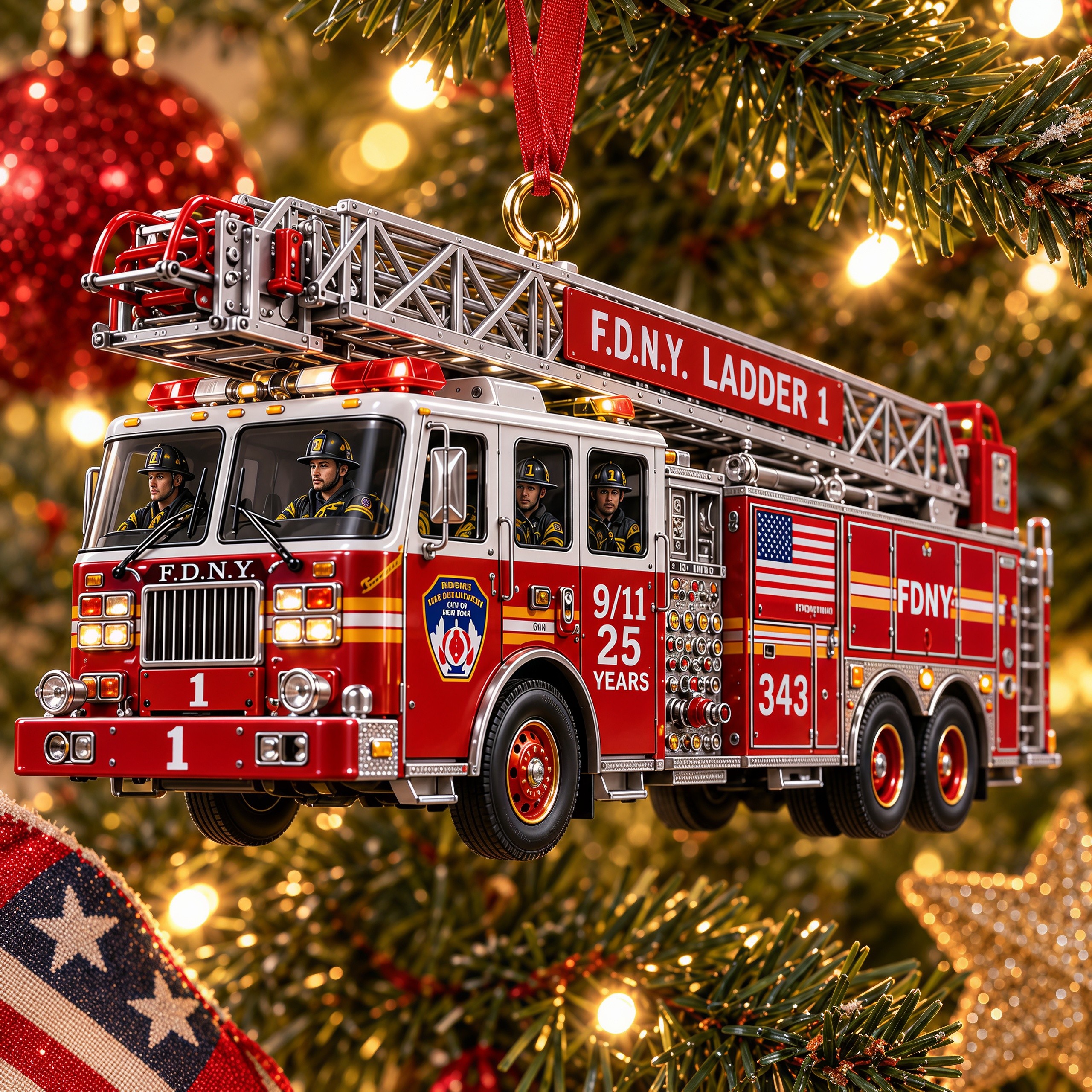 343 Heroes Answered the Call – 9/11 25th Anniversary Memorial Ornament
