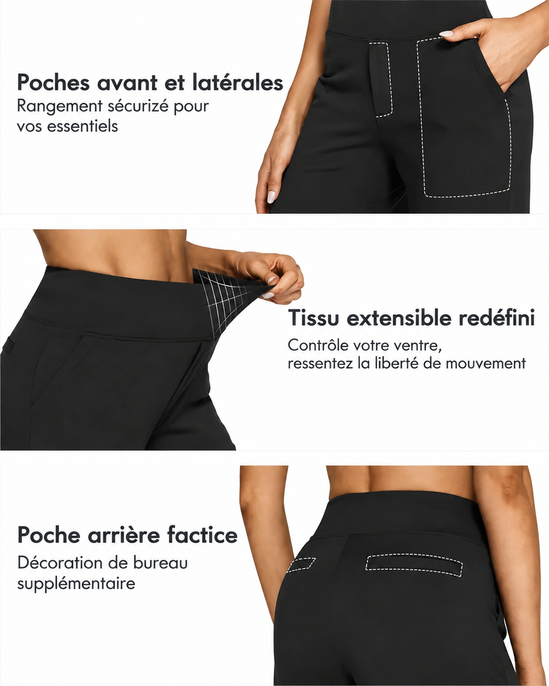 ⏰Vente de liquidation⚡Lot de 13 pièces seulement à 36.99 € 💘 Pantalons larges taille haute pour femmes – Pantalons de yoga élégants style business casual avec poches