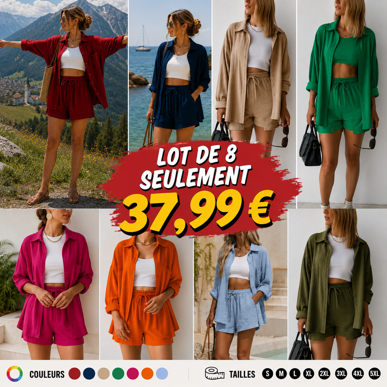 ⏳ Offre limitée : -70 % sur un ensemble trois pièces indispensable pour l’été, pensé pour allier confort et élégance au quotidien.