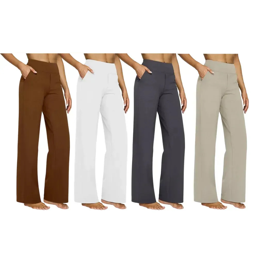 ⏰Vente de liquidation⚡Lot de 13 pièces seulement à 36.99 € 💘 Pantalons larges taille haute pour femmes – Pantalons de yoga élégants style business casual avec poches