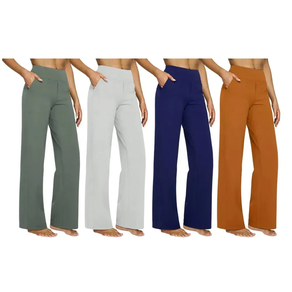 ⏰Vente de liquidation⚡Lot de 13 pièces seulement à 36.99 € 💘 Pantalons larges taille haute pour femmes – Pantalons de yoga élégants style business casual avec poches