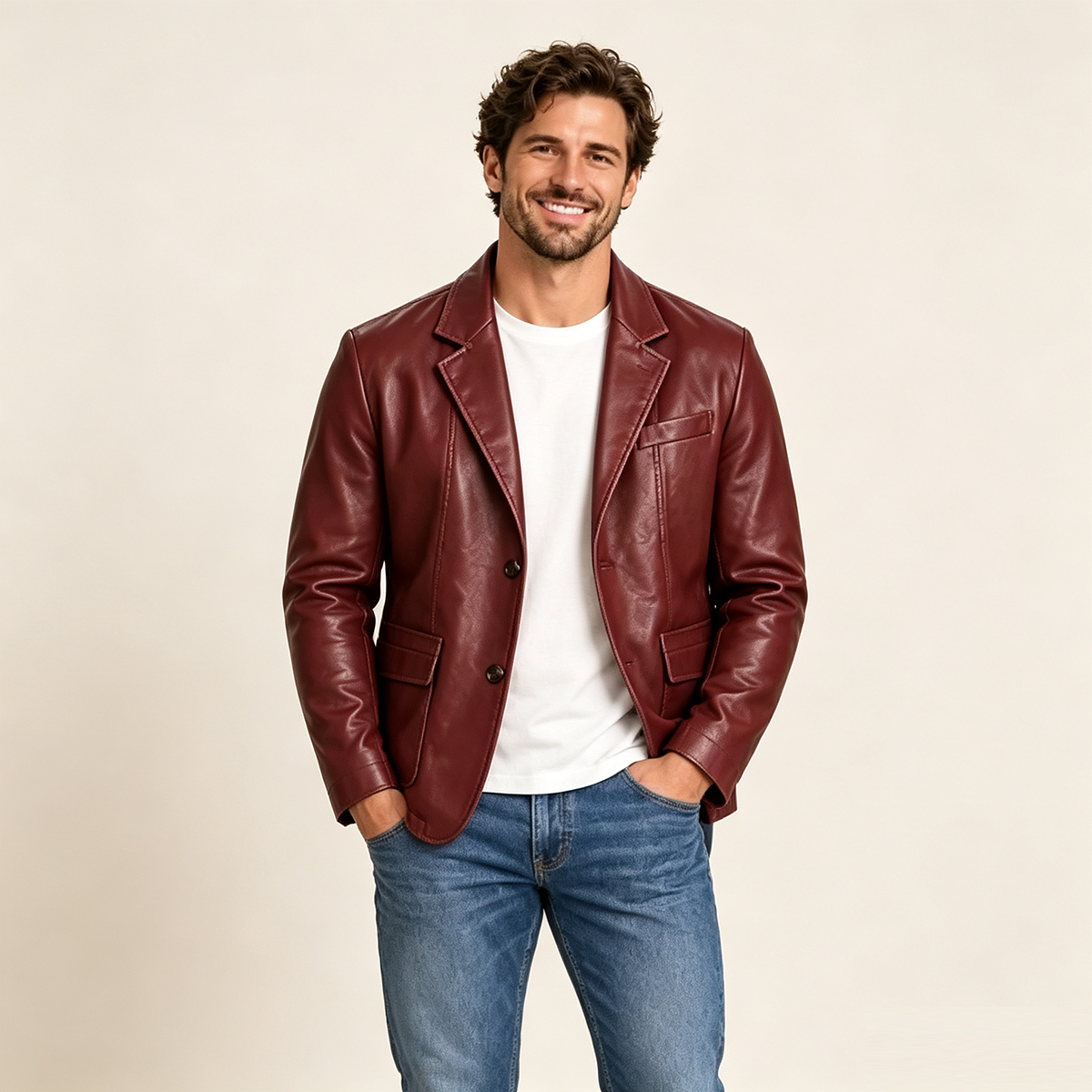 ⏰Clearance Sale⚡10-Pack Only ＄38.99⚡Men Can’t Get Enough of This Cozy Calfskin Leather Blazer