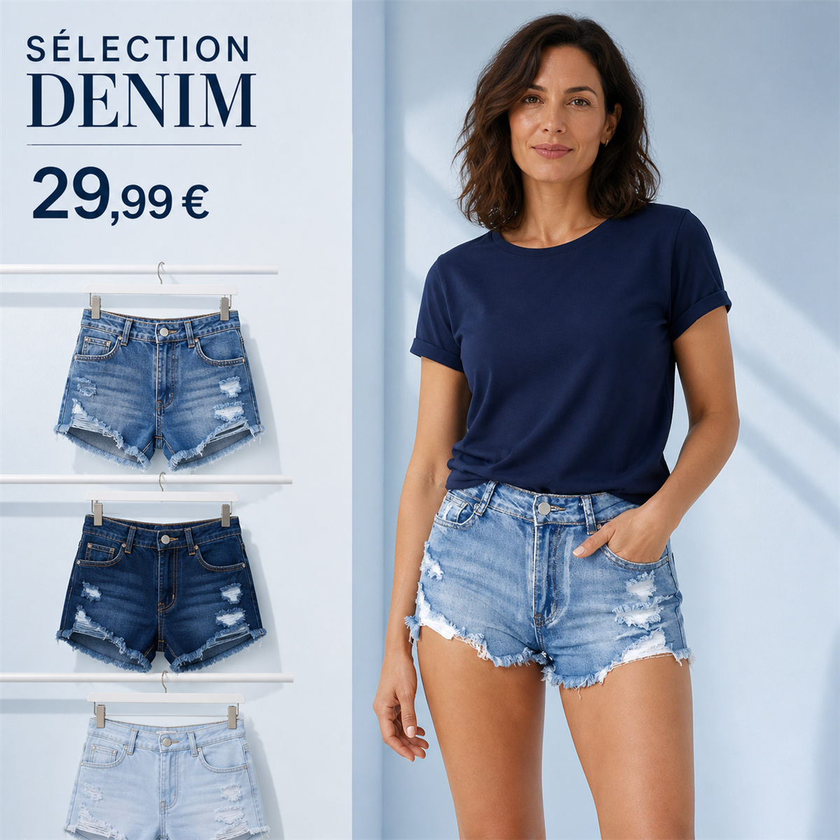 Offre en lot - Short en jean déchiré femme