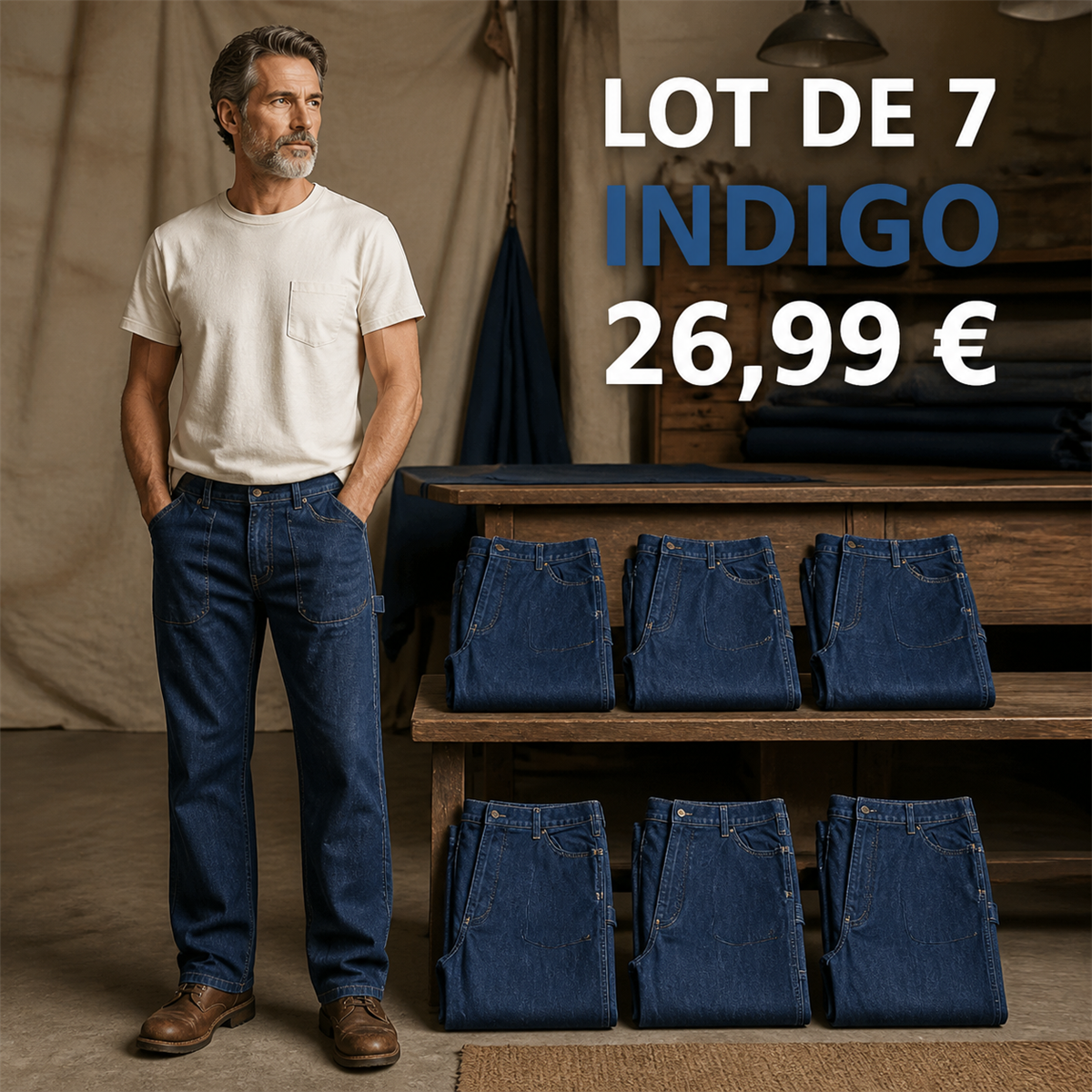 Offre en lot - Pantalon de travail droit homme
