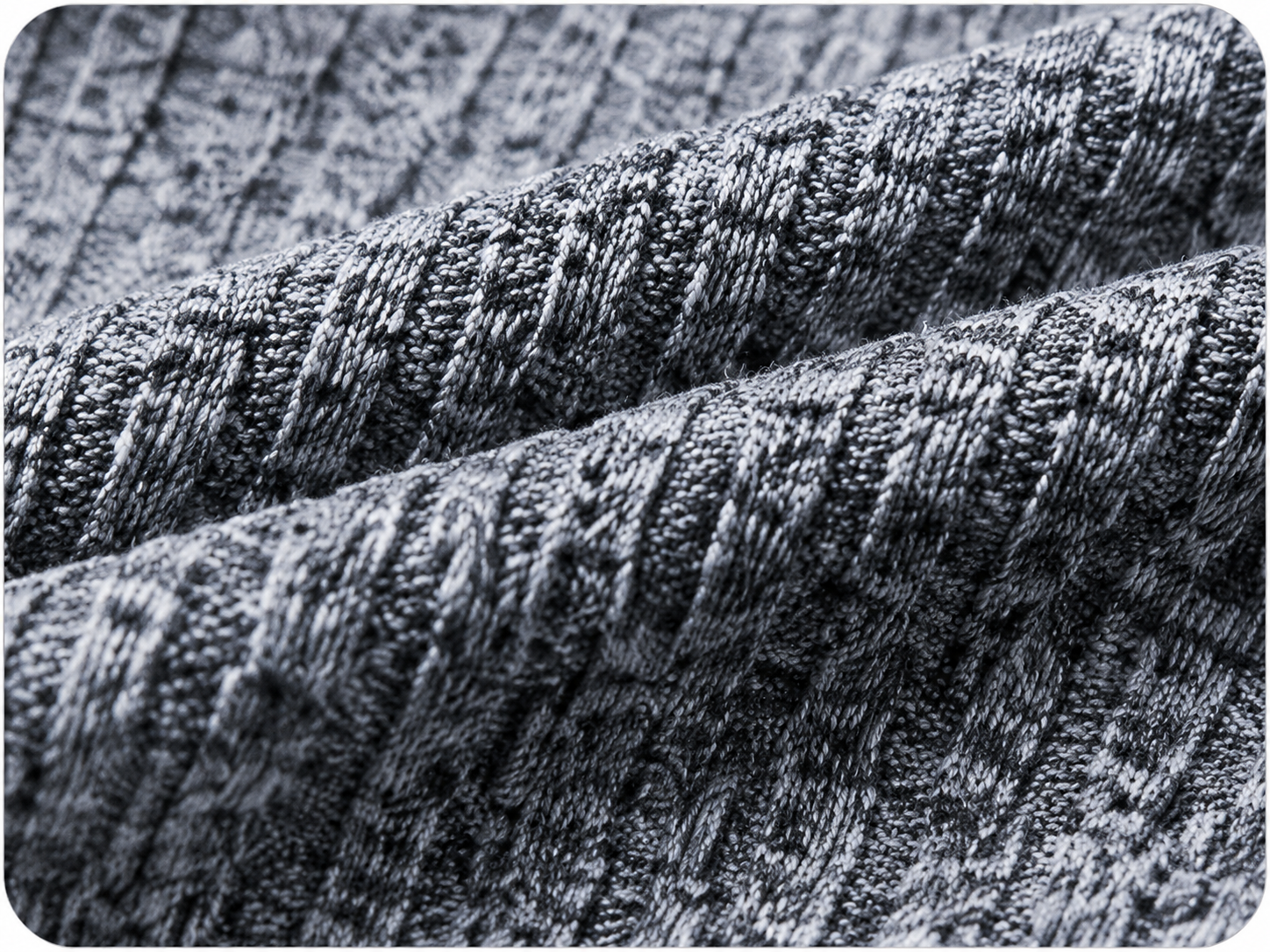 Marled textured knit fabric detail