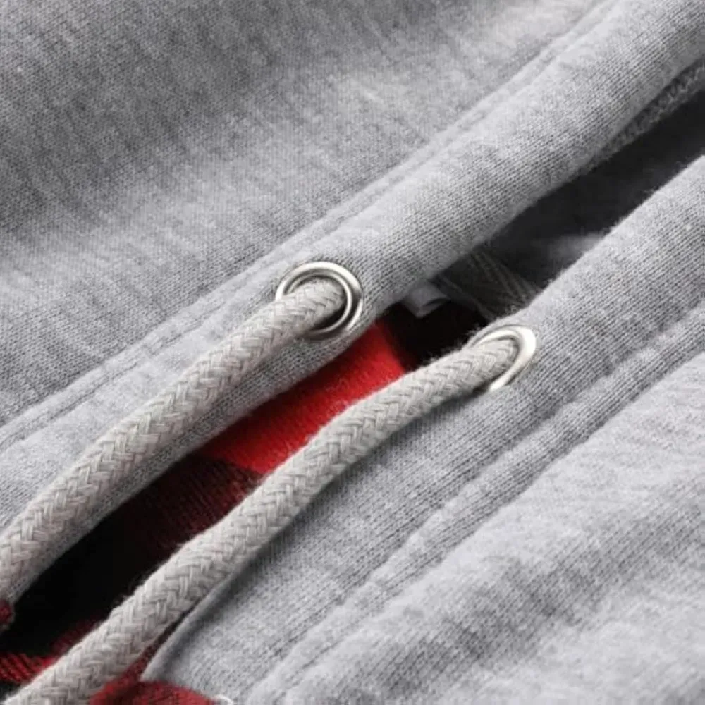 Veste à capuche homme grande taille à carreaux – Surchemise décontractée boutonnée avec poches