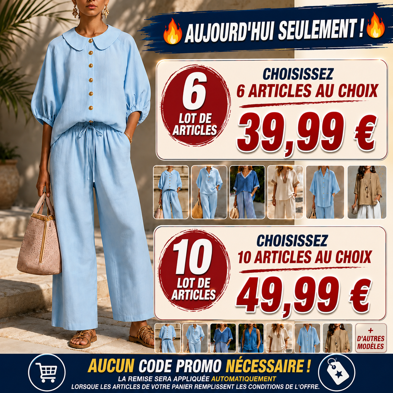 🔥 Meilleures Ventes de la Saison : 6 Ensembles Femme au Choix pour Seulement 39,99 € !