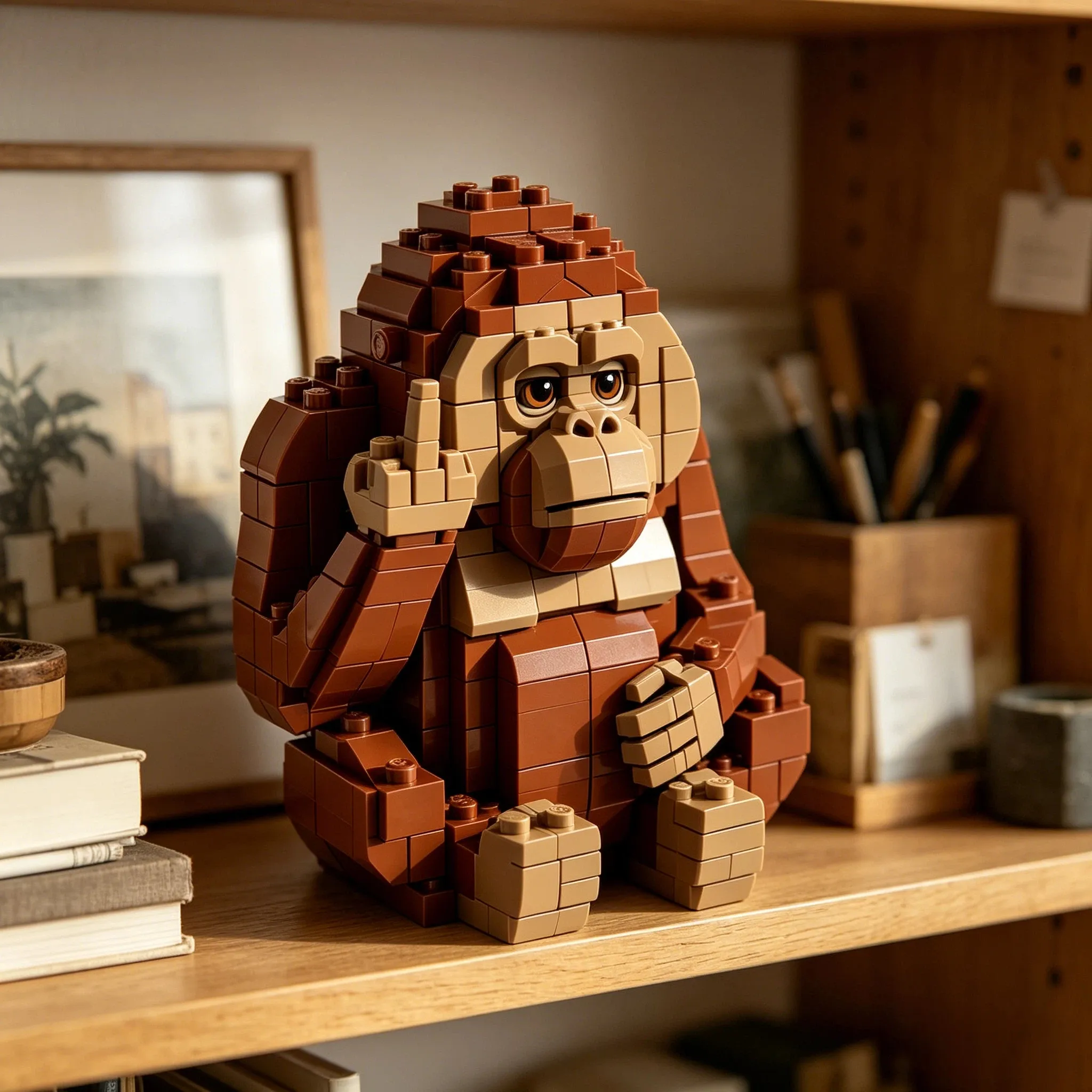 Middle Finger Gorilla Building Block Set🖕