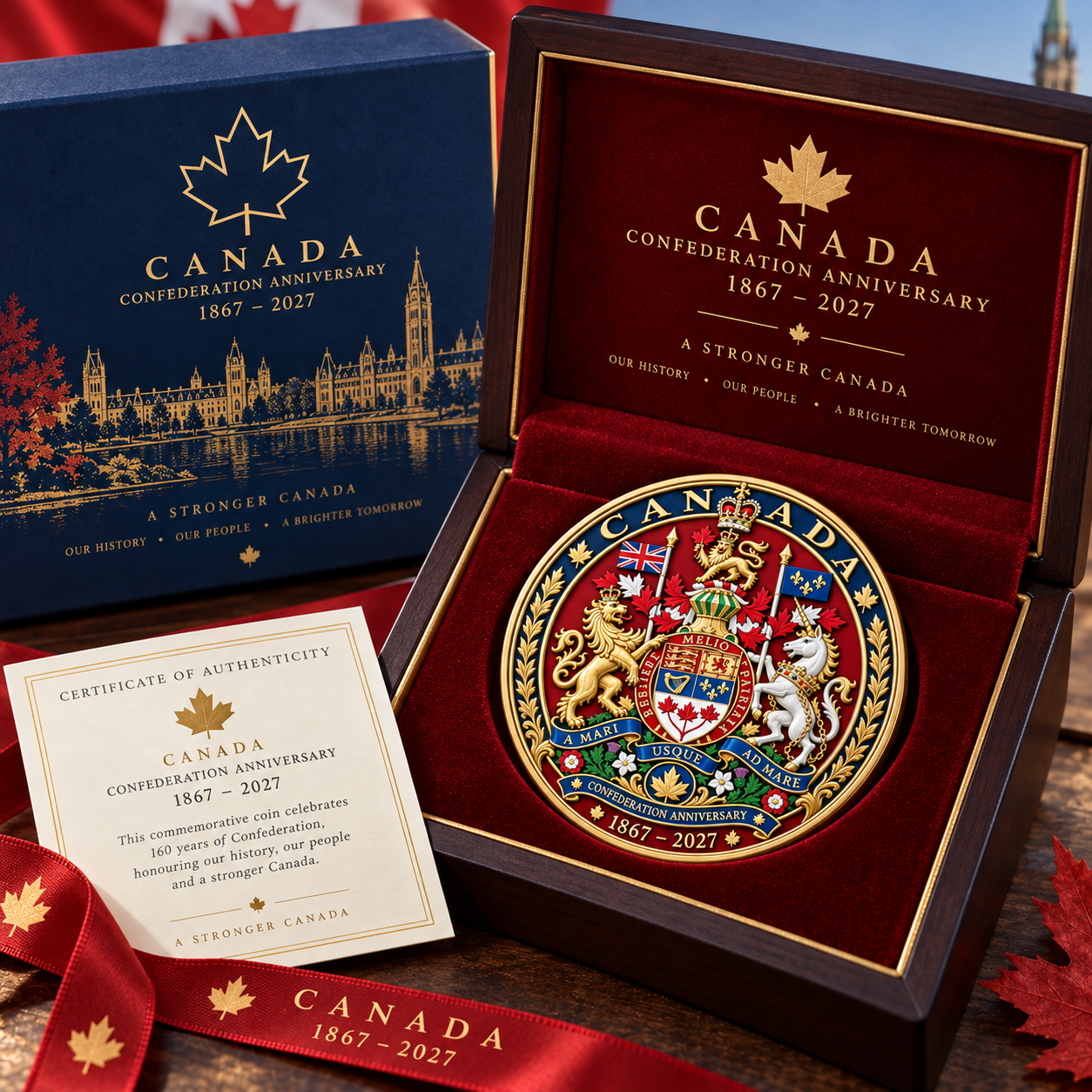 🍁 A Legacy of History & Pride – 🇨🇦 Canada 160th Anniversary Commemorative Legendary Memorial Coin