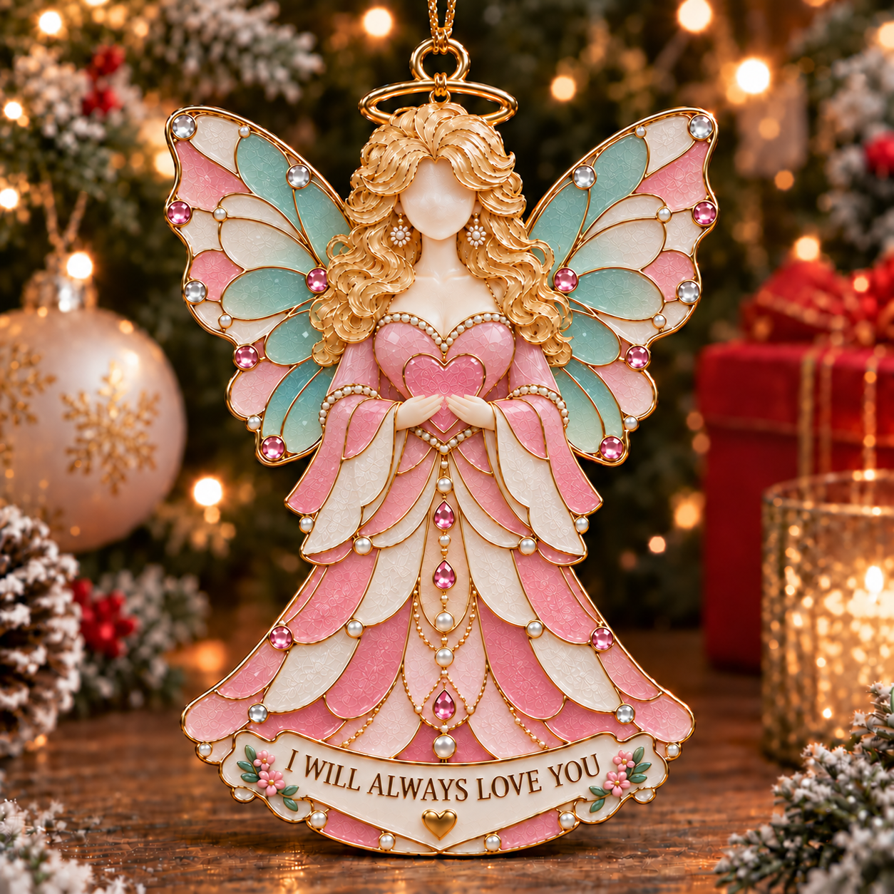 🦋🎶 I Will Always Love You — Dolly Tribute Stained Sea Glass Ornament