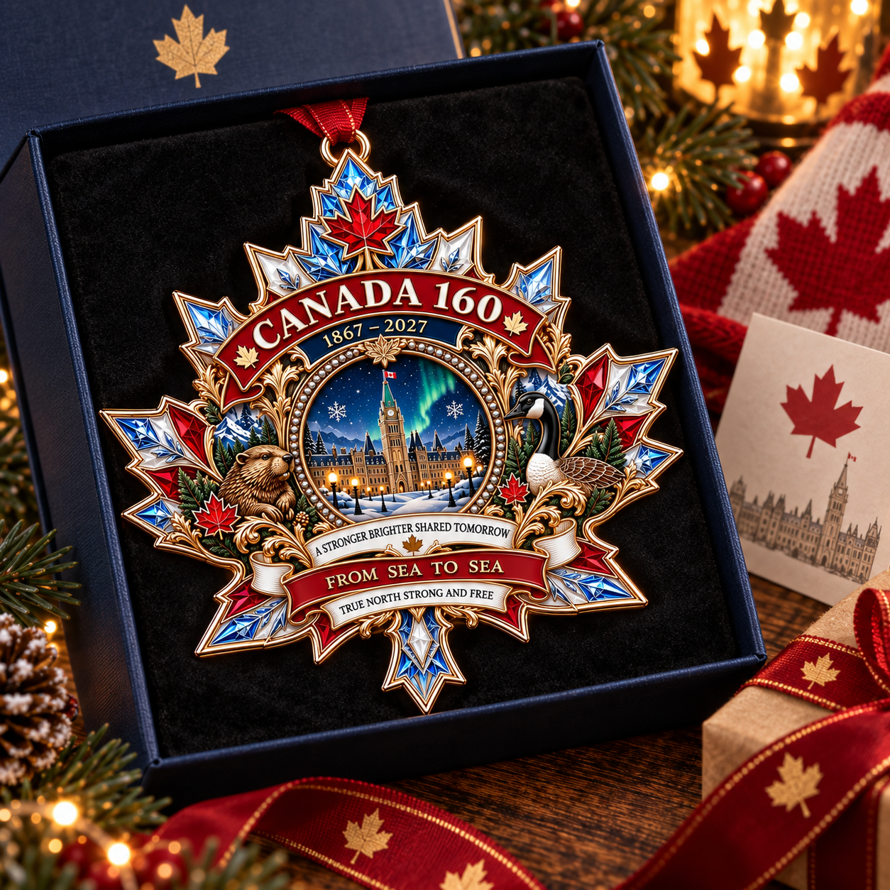 🍁 A Legacy of History & Pride — Canada 160th Anniversary Legendary Christmas Ornament