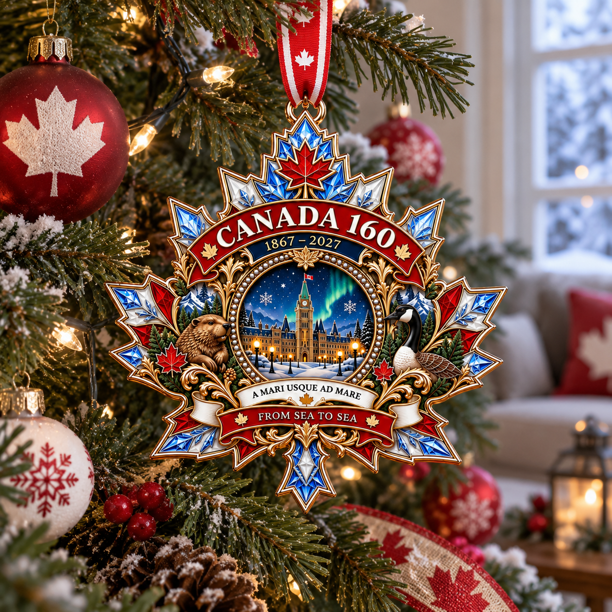 🍁 A Legacy of History & Pride — Canada 160th Anniversary Legendary Christmas Ornament