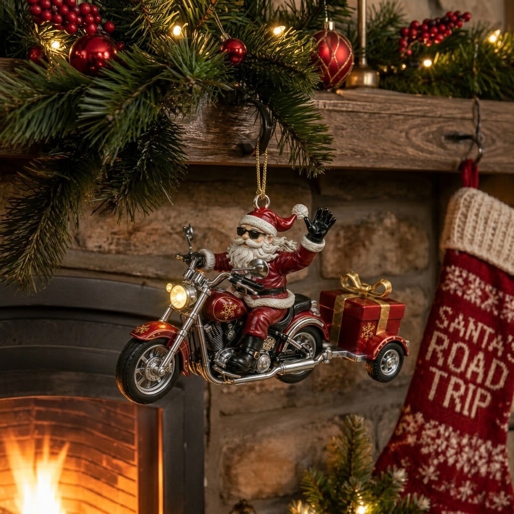 Christmas Harley Legendary Santa Rider Ornament