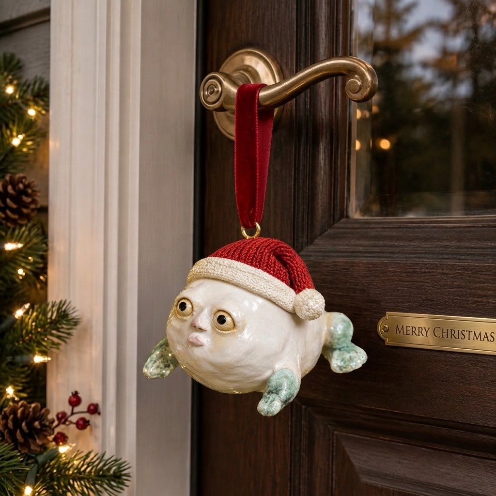 🎄 Whimsical Christmas · Santa Fish Ornament
