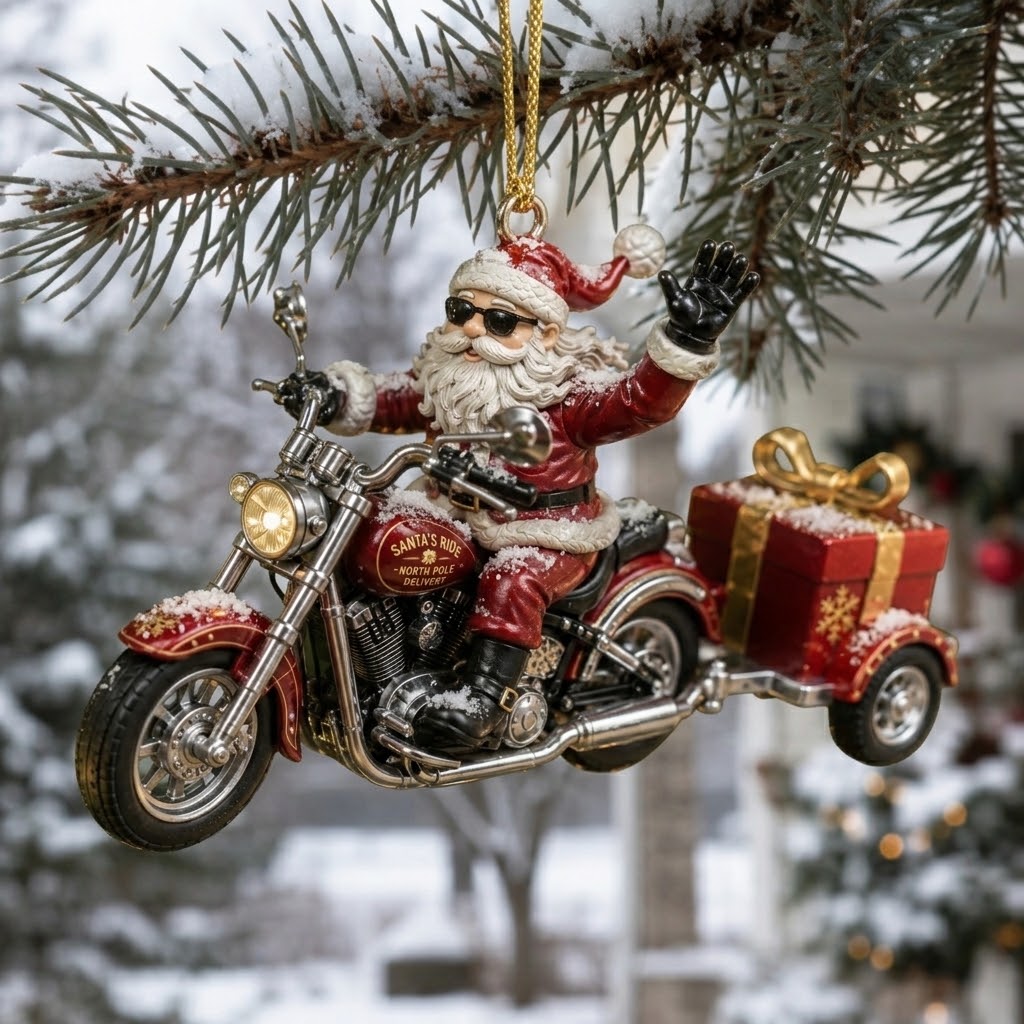 Christmas Harley Legendary Santa Rider Ornament