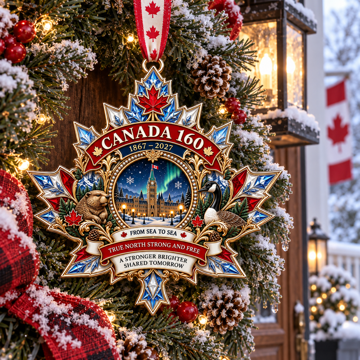🍁 A Legacy of History & Pride — Canada 160th Anniversary Legendary Christmas Ornament