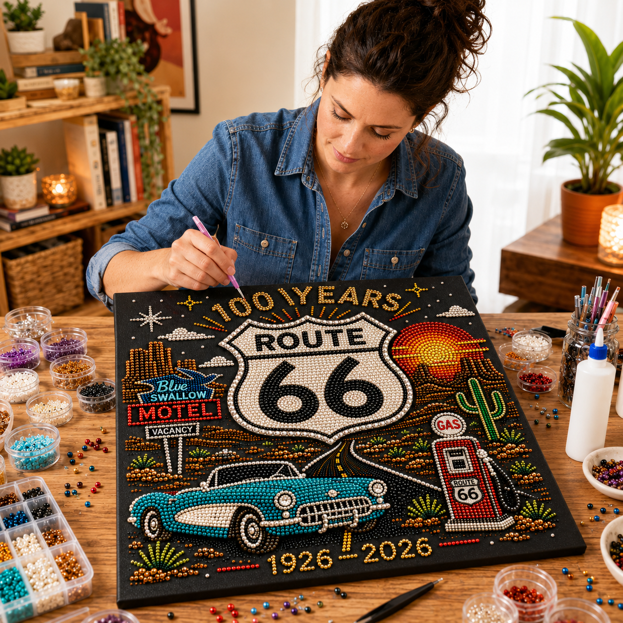 Route 66 Centennial Journey DIY Beaded Wall Art