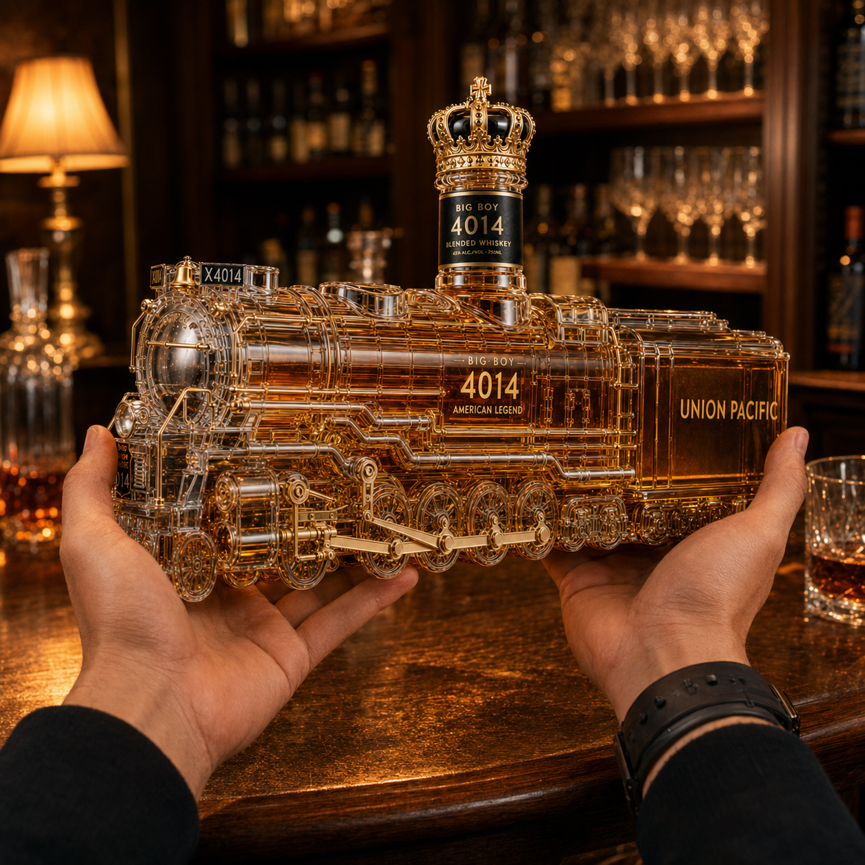 Big Boy 4014 85th Anniversary Locomotive Whiskey Decanter