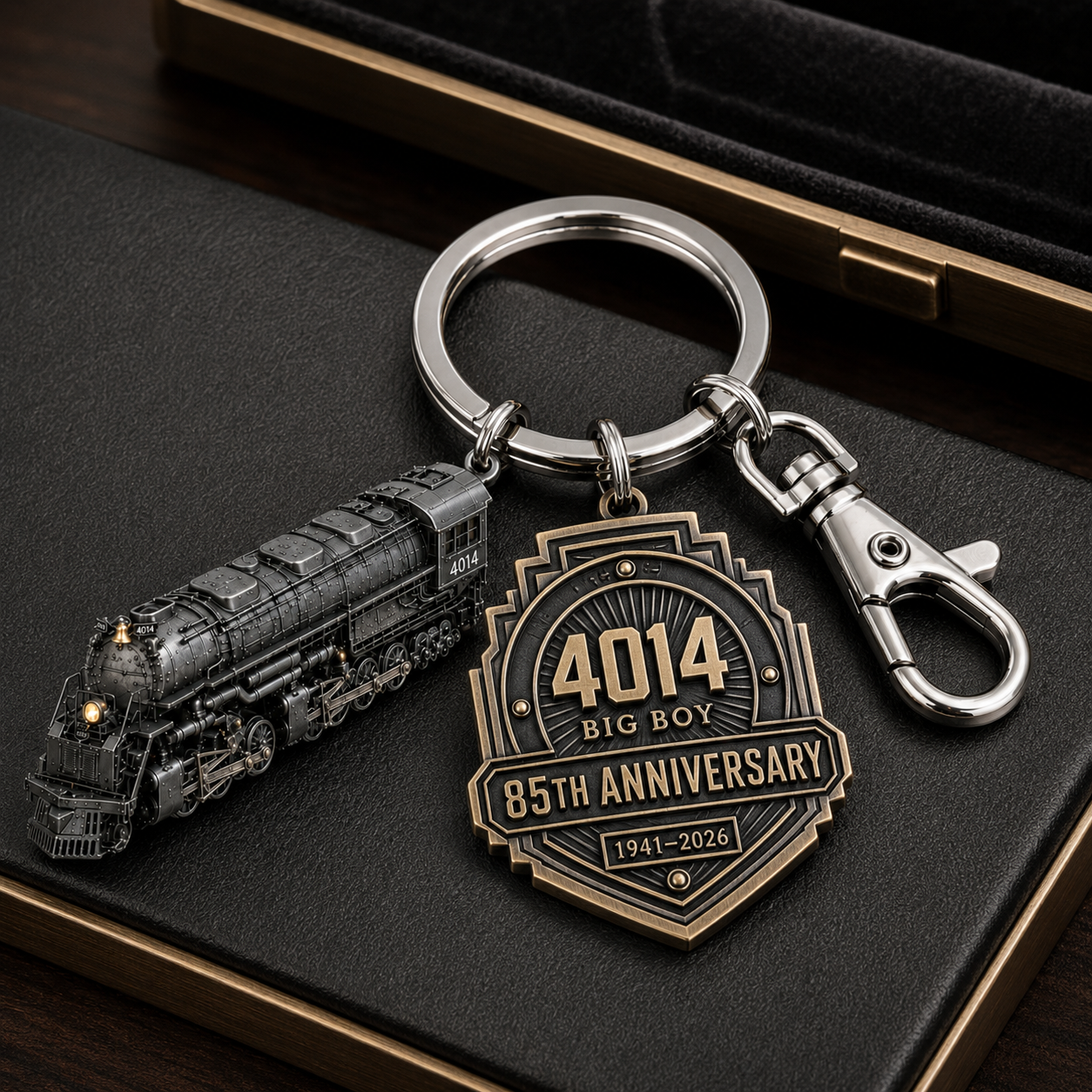 Big Boy 4014 85th Anniversary Steam Locomotive Commemorative Keychain