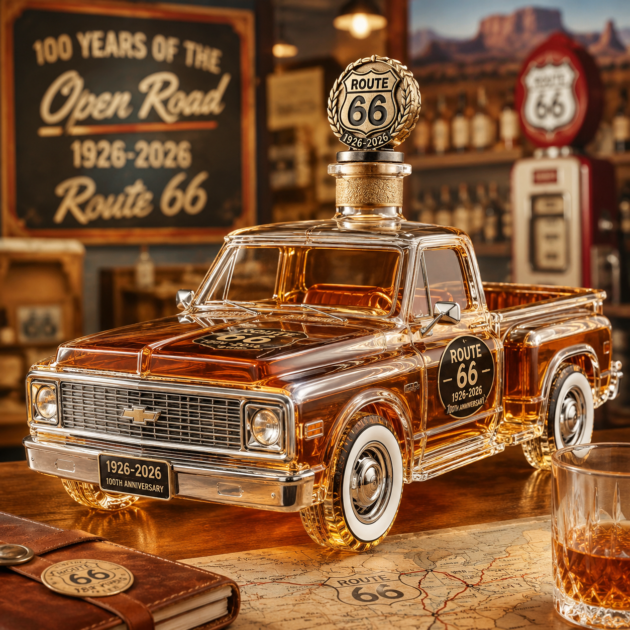 Route 66 100th Anniversary Classic C10 Pickup Whiskey Decanter