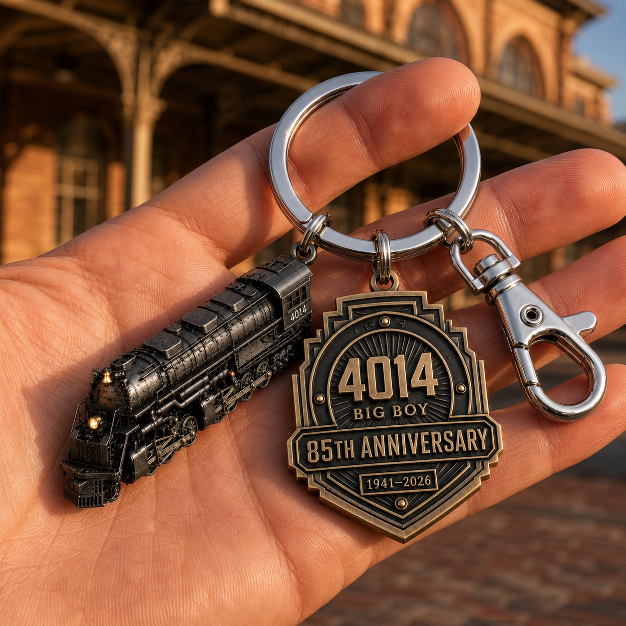 Big Boy 4014 85th Anniversary Steam Locomotive Commemorative Keychain