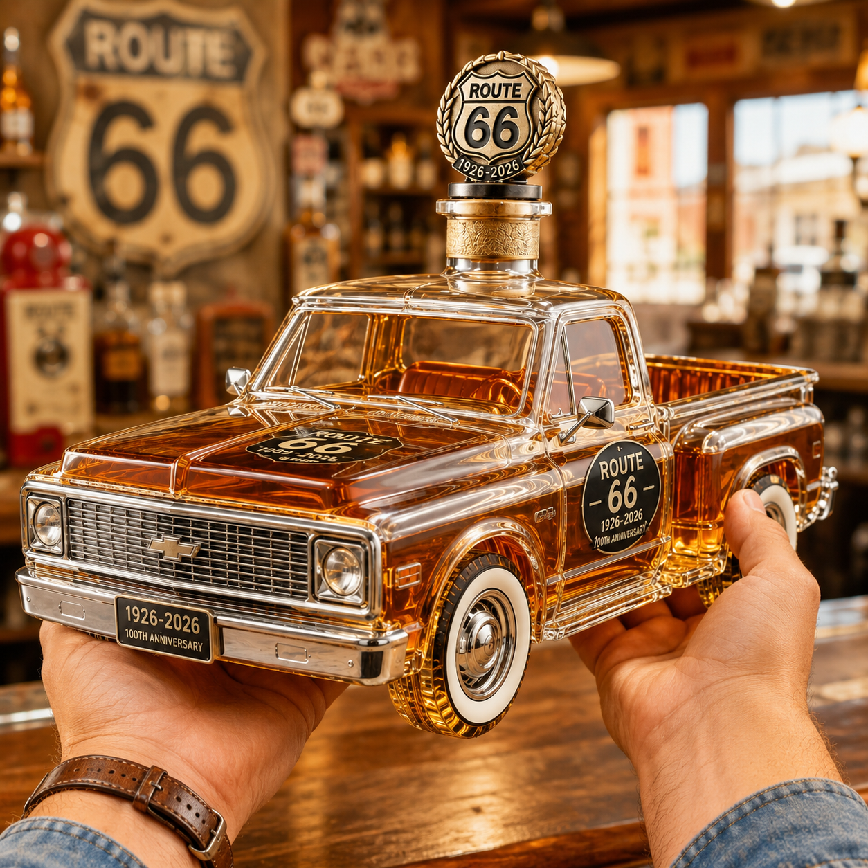 Route 66 100th Anniversary Classic C10 Pickup Whiskey Decanter