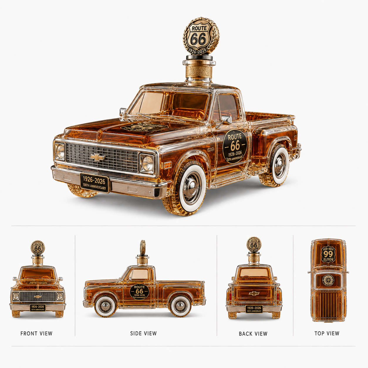 Route 66 100th Anniversary Classic C10 Pickup Whiskey Decanter