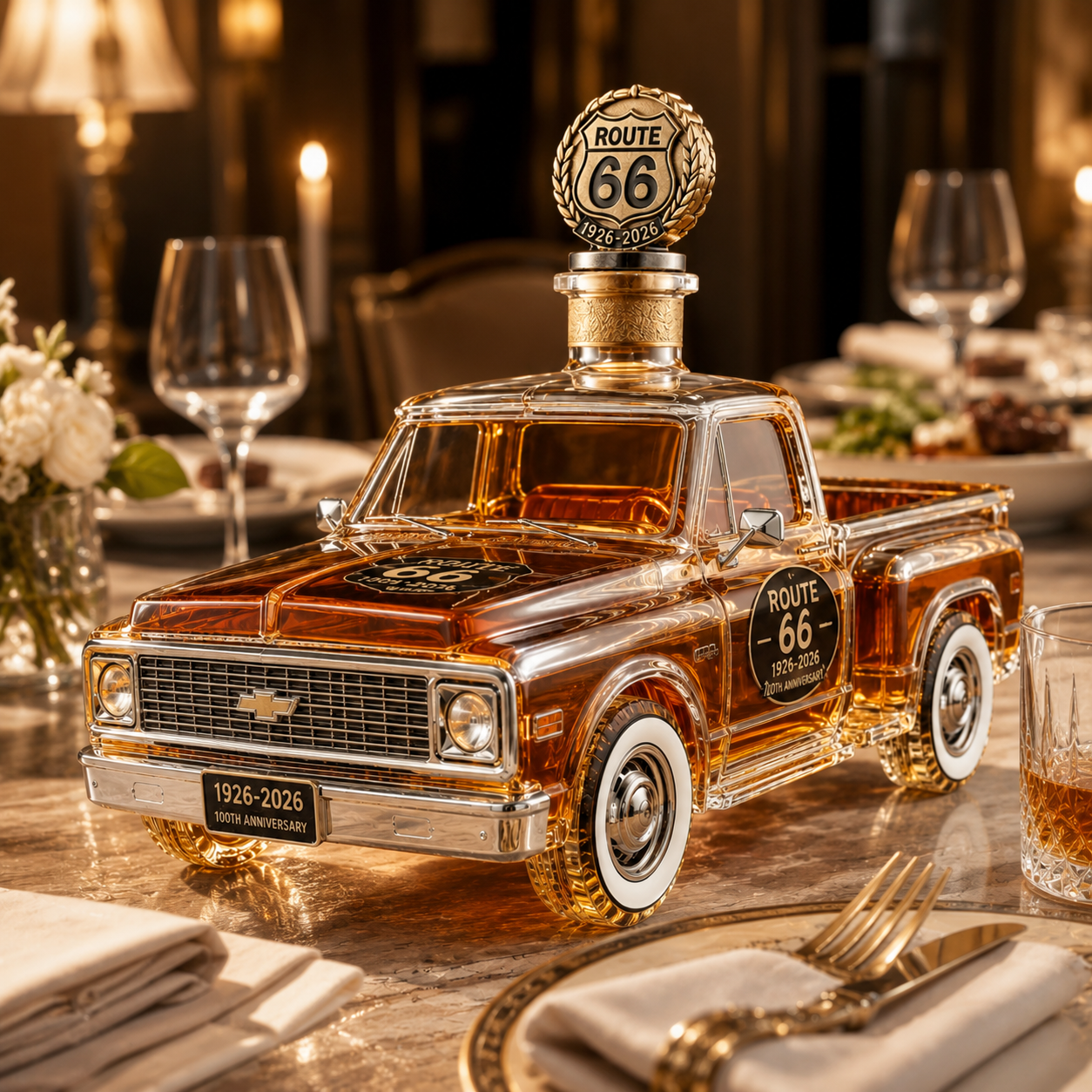 Route 66 100th Anniversary Classic C10 Pickup Whiskey Decanter