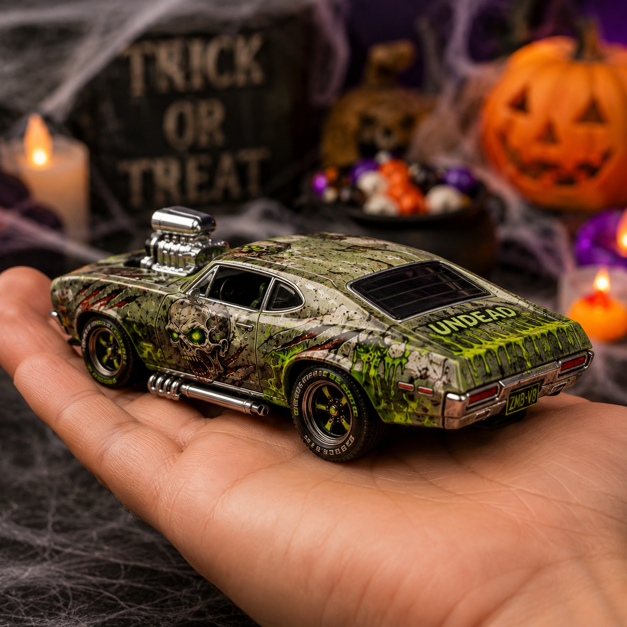 Graveyard Reaper V8 – Halloween Zombie 1:64 Die-Cast Muscle Car | Undead Collector Edition