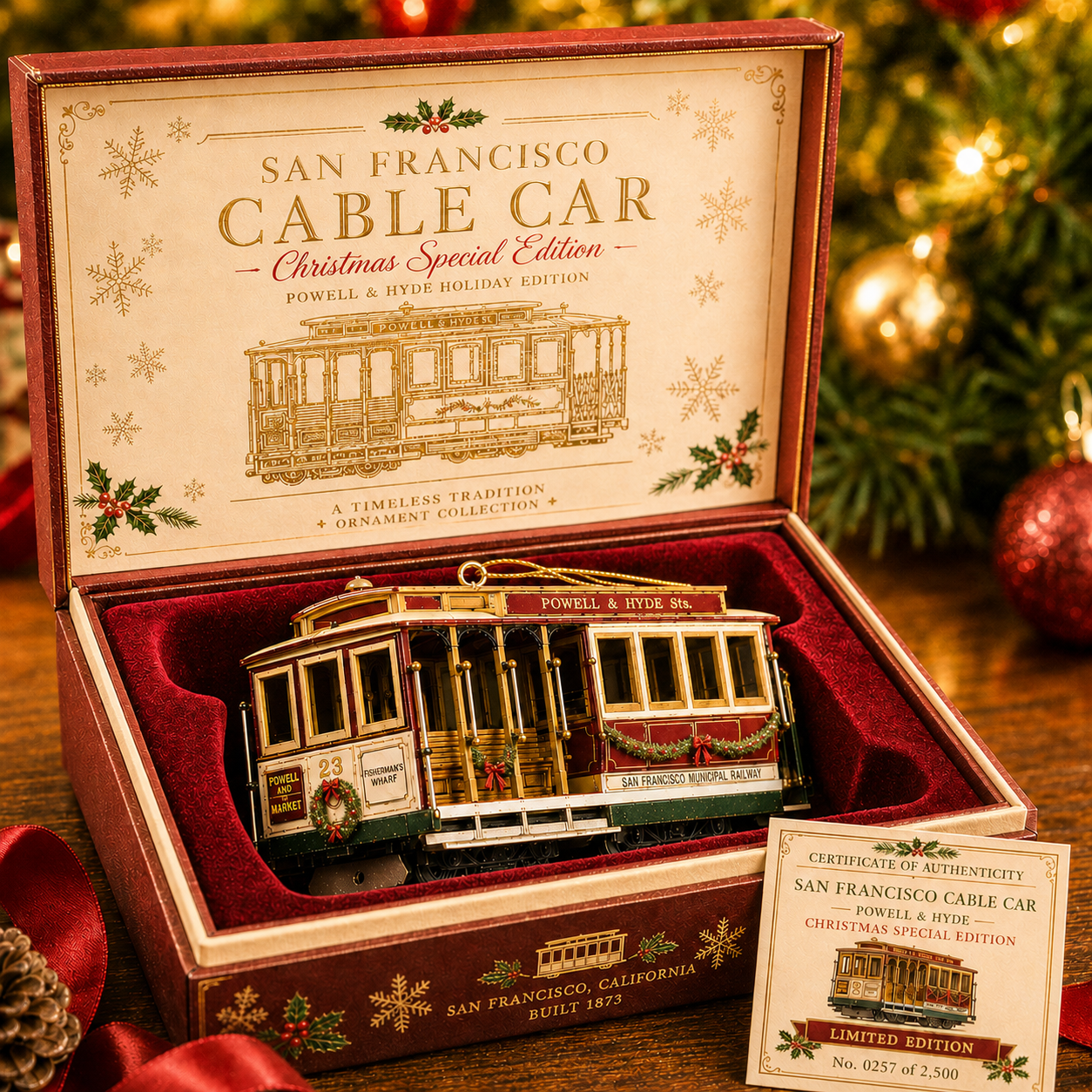 San Francisco Cable Car Christmas Ornament
