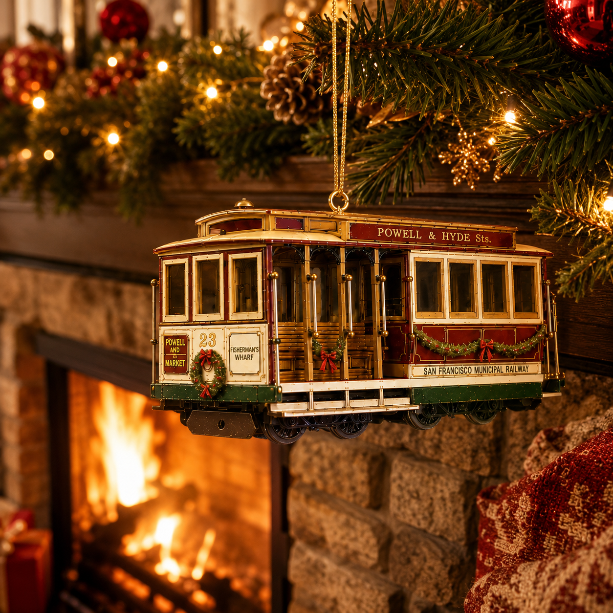 San Francisco Cable Car Christmas Ornament