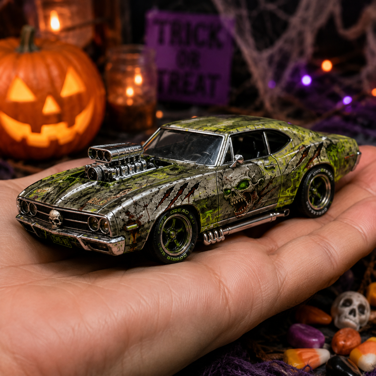 Graveyard Reaper V8 – Halloween Zombie 1:64 Die-Cast Muscle Car | Undead Collector Edition