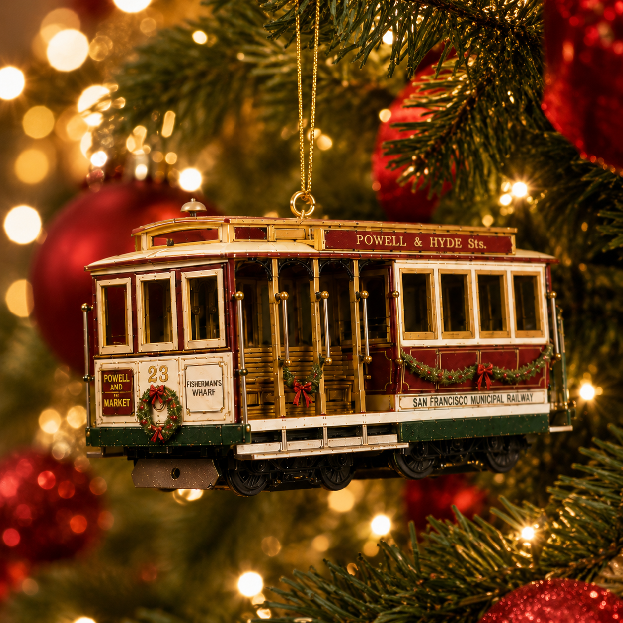 San Francisco Cable Car Christmas Ornament