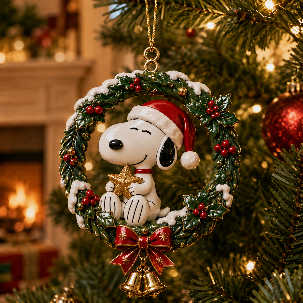The World-Famous Beagle 75th Anniversary Christmas Wreath Ornament – Holiday Collector Edition