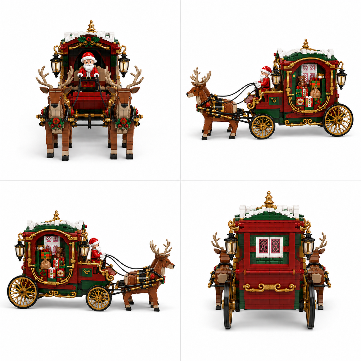 American Christmas Memories – Santa’s Reindeer Gift Carriage Building Set