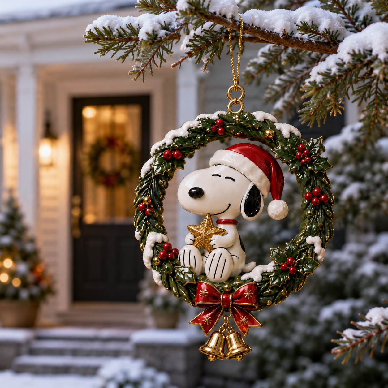 The World-Famous Beagle 75th Anniversary Christmas Wreath Ornament – Holiday Collector Edition