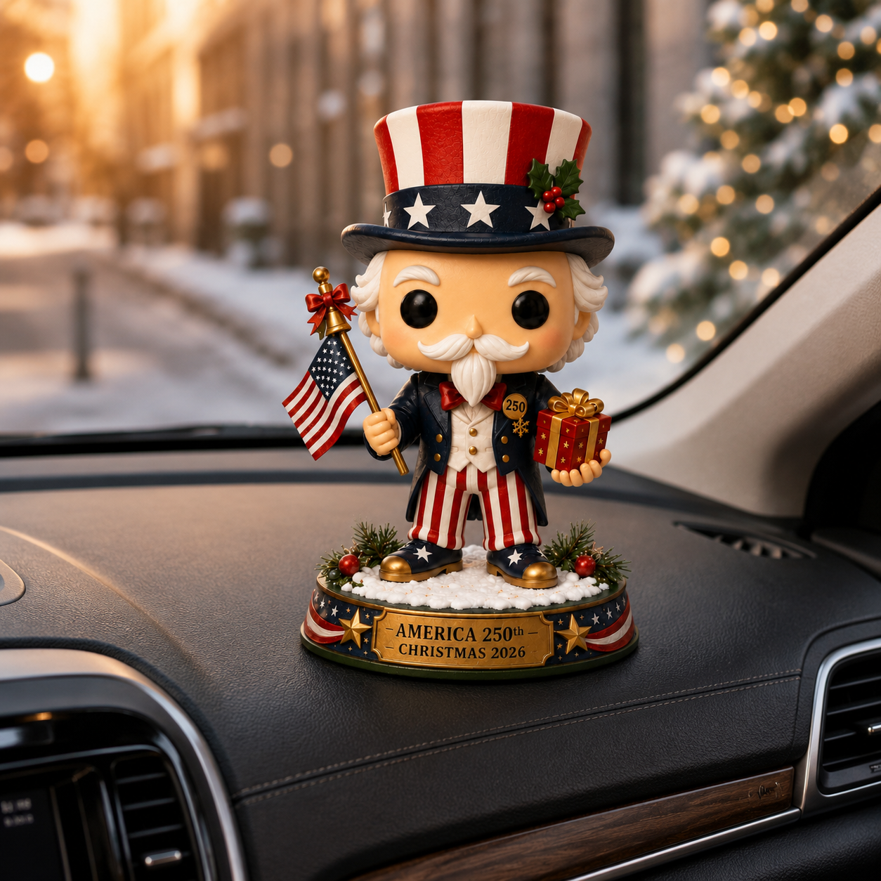 America 250th Anniversary Uncle Sam Christmas Figurine