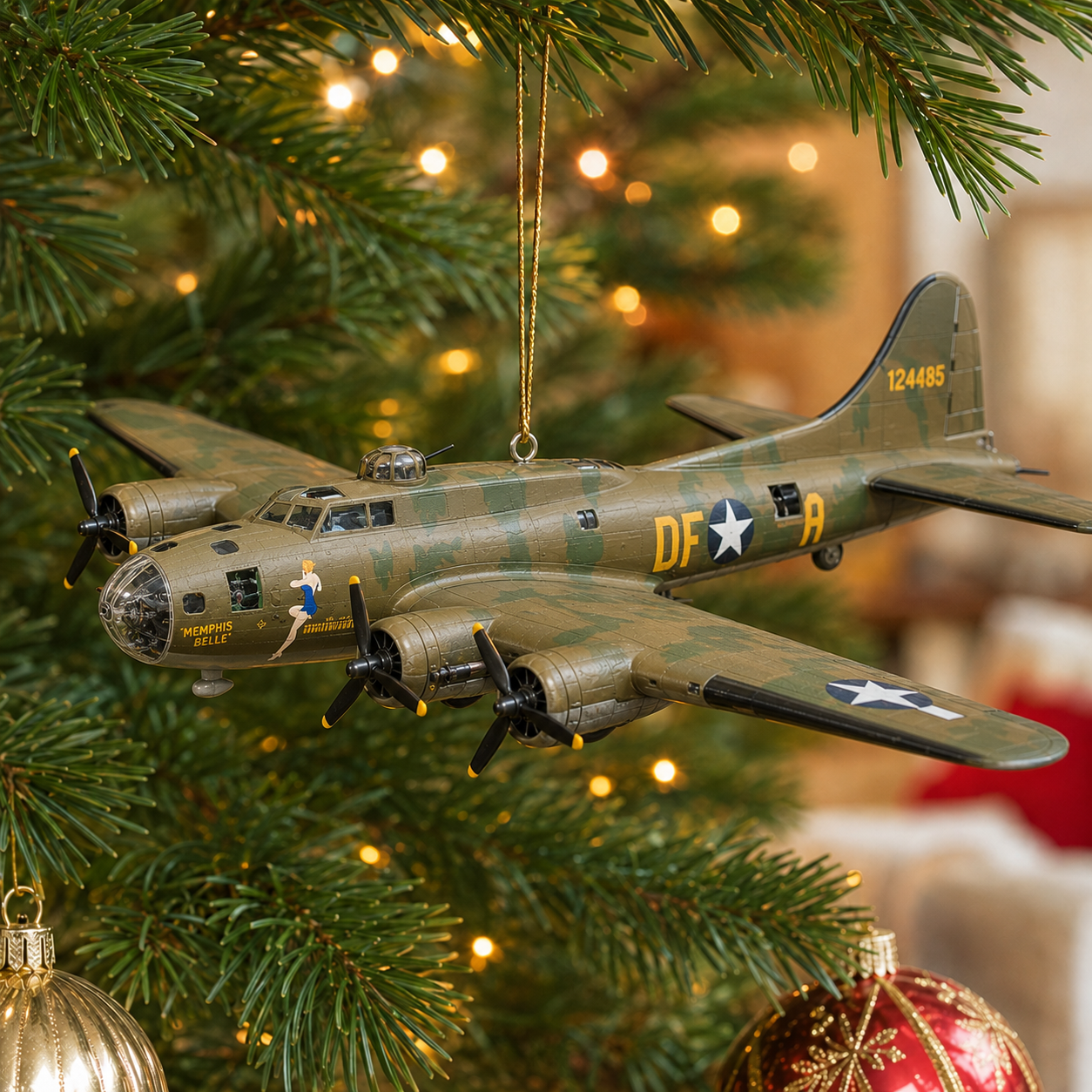 B-17F “Memphis Belle” Flying Fortress Christmas Ornament