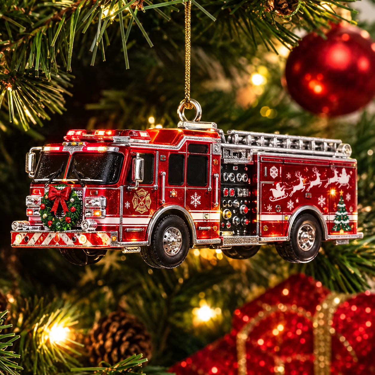 Holiday Fire Engine Christmas Ornament | Collector Gift Edition