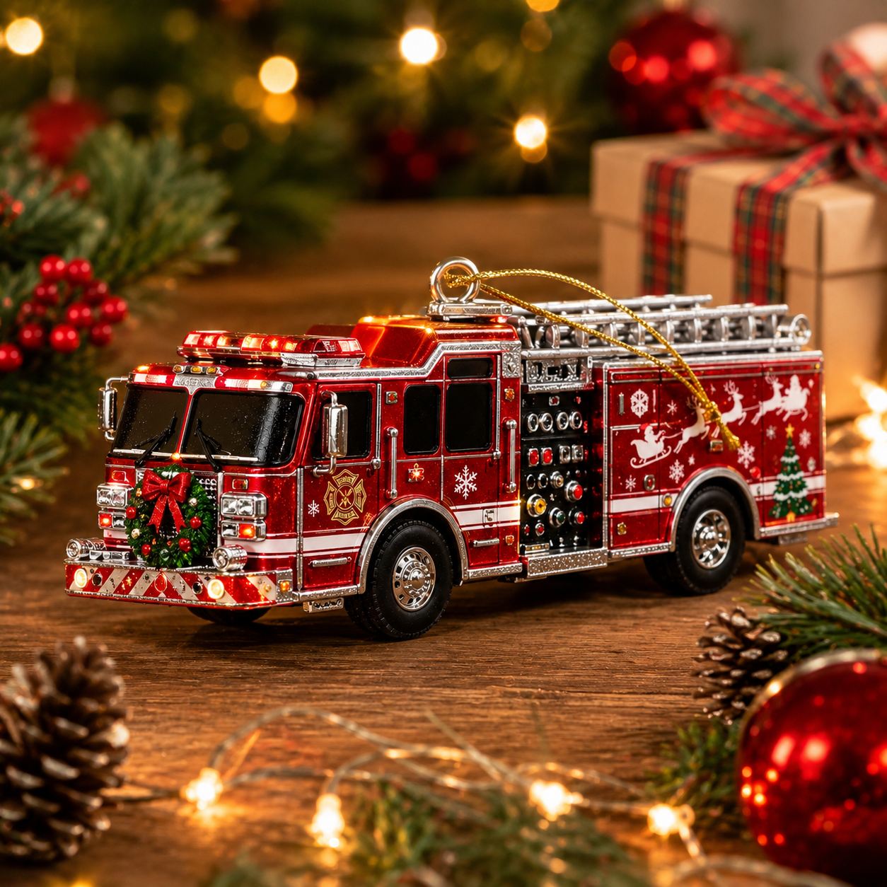 Holiday Fire Engine Christmas Ornament | Collector Gift Edition
