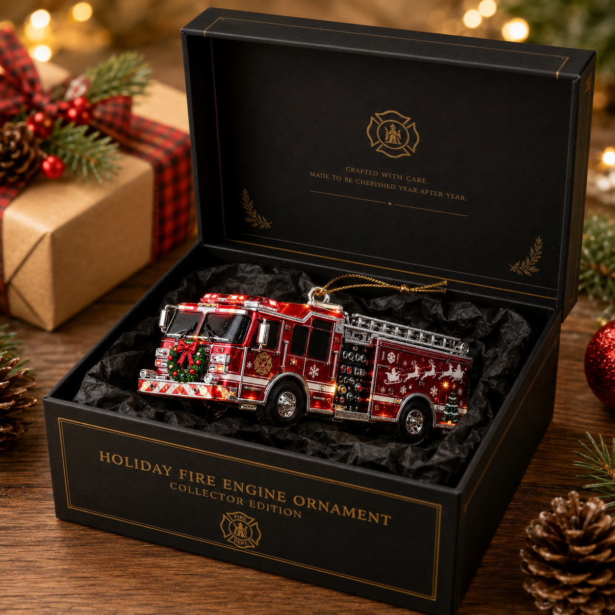 Holiday Fire Engine Christmas Ornament | Collector Gift Edition