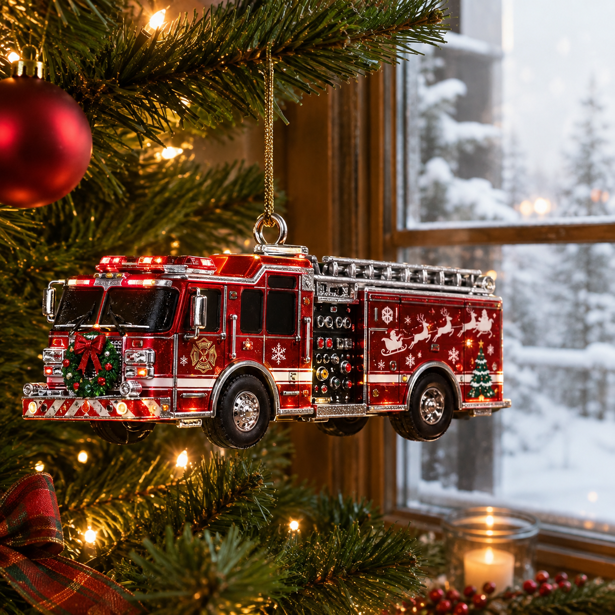 Holiday Fire Engine Christmas Ornament | Collector Gift Edition