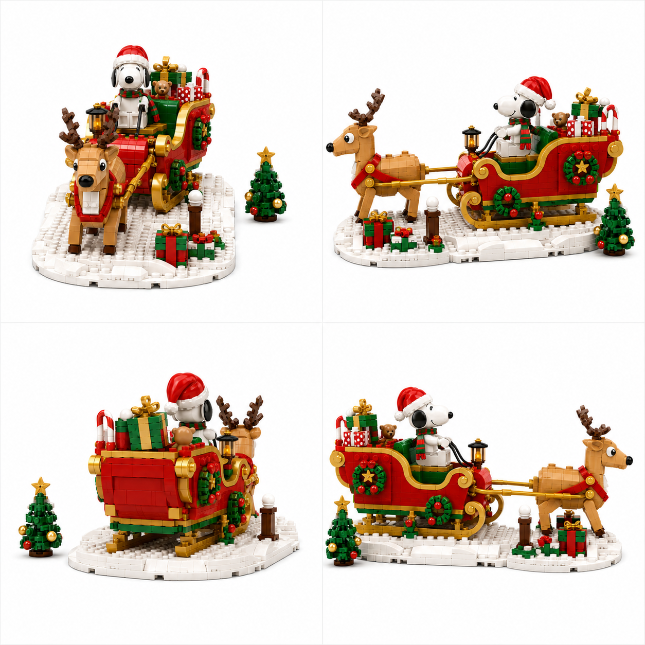 Christmas Beagle Sleigh Adventure Building Block Set