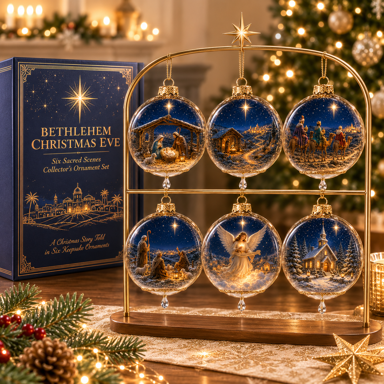 Bethlehem Christmas Eve · Christmas Greetings Decor Set