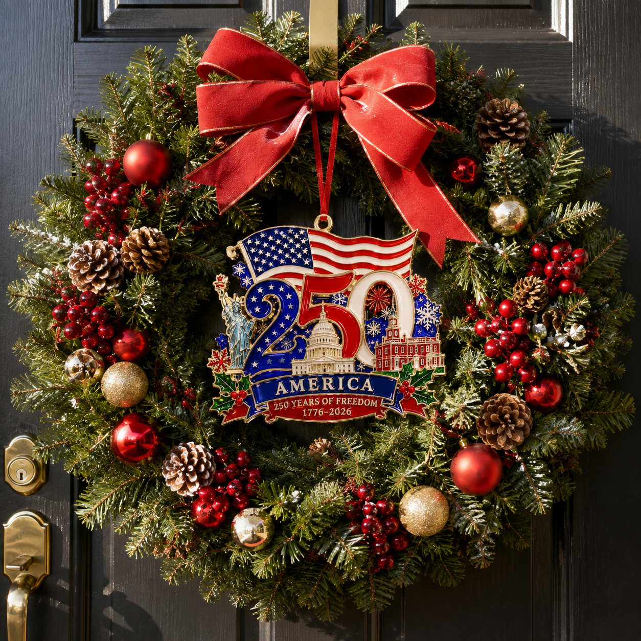 America 250 Years of Freedom 1776–2026 Christmas Ornament