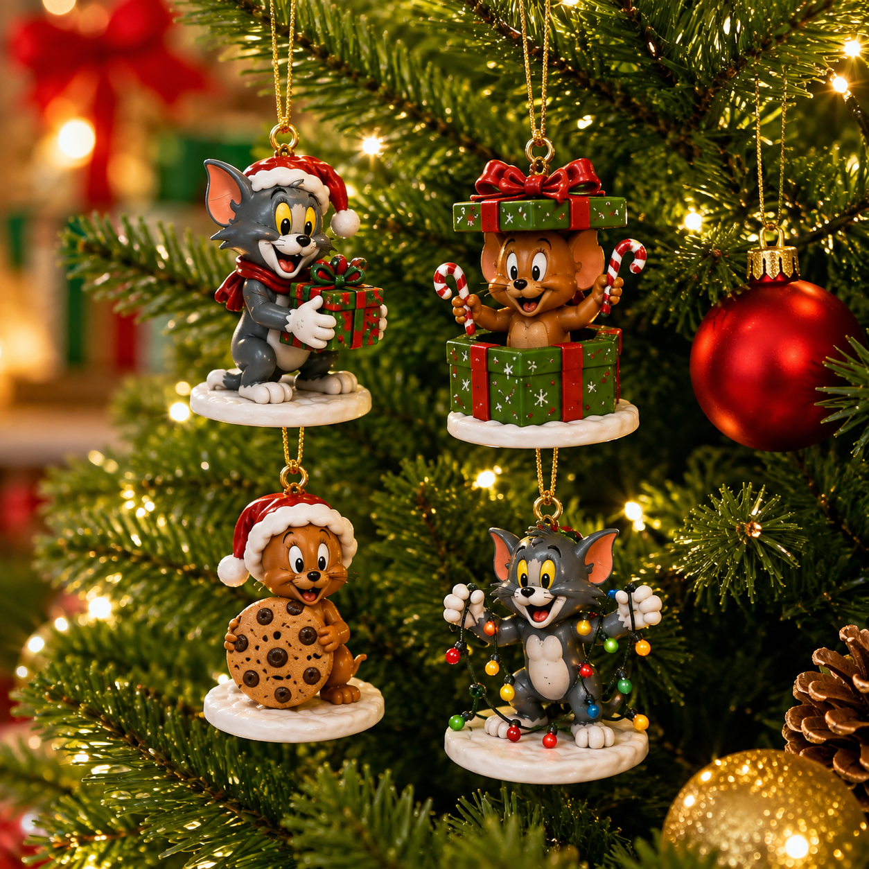 Classic Cat & Mouse Christmas Countdown – 24-Day Advent Calendar & Collectible Ornament Set