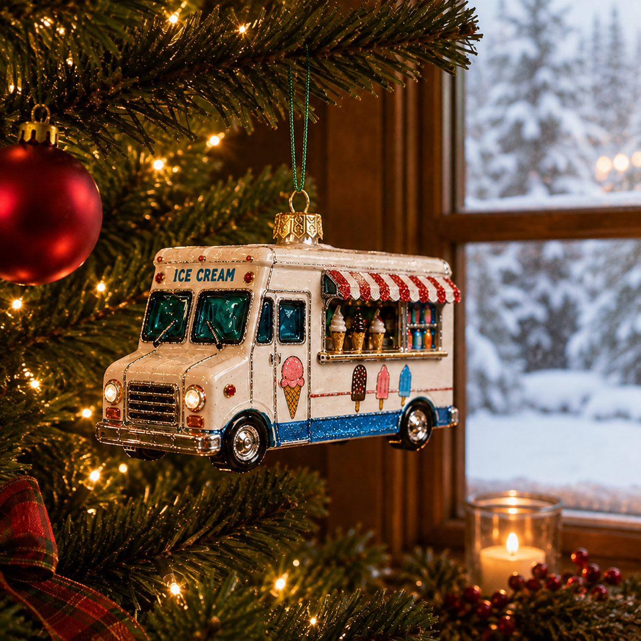 Sweet Ride Ice Cream Truck Christmas Ornament 🍦🚐